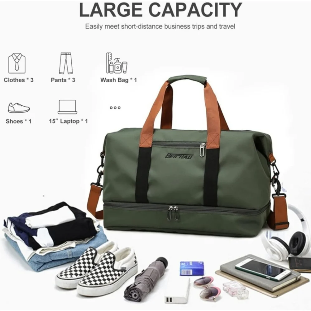 NEW Green Duffle Bag